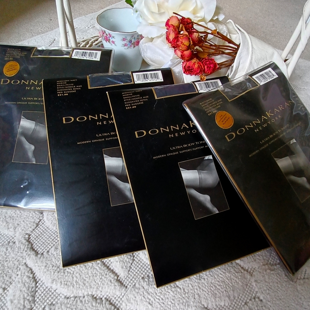 VTG 1998 "DONNA KARAN" ULTRA BODY TONERS.FOUR PAIRS MODERN OPAQUE SUPPORT!